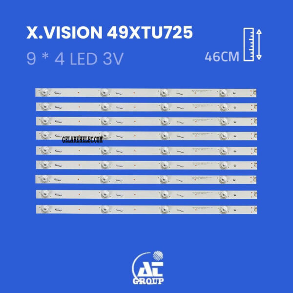 بک لایت تلویزیون ایکس ویژن مدل 49XTU725